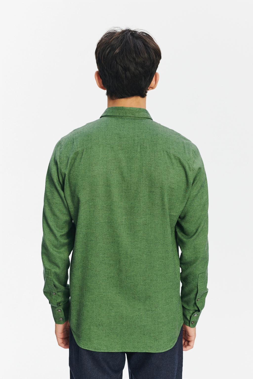 Feel Good Shirt in a Green Uniquely Soft Italian Lyocell and Cotton Flannel
