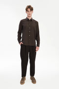 Feel Good Shirt in Chocolate Brown Italian Lyocell and Organic Cotton Flannel