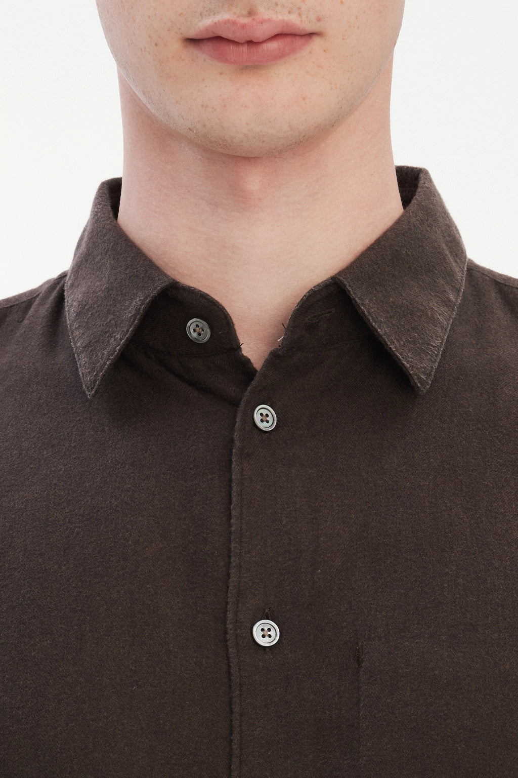 Feel Good Shirt in Chocolate Brown Italian Lyocell and Organic Cotton Flannel