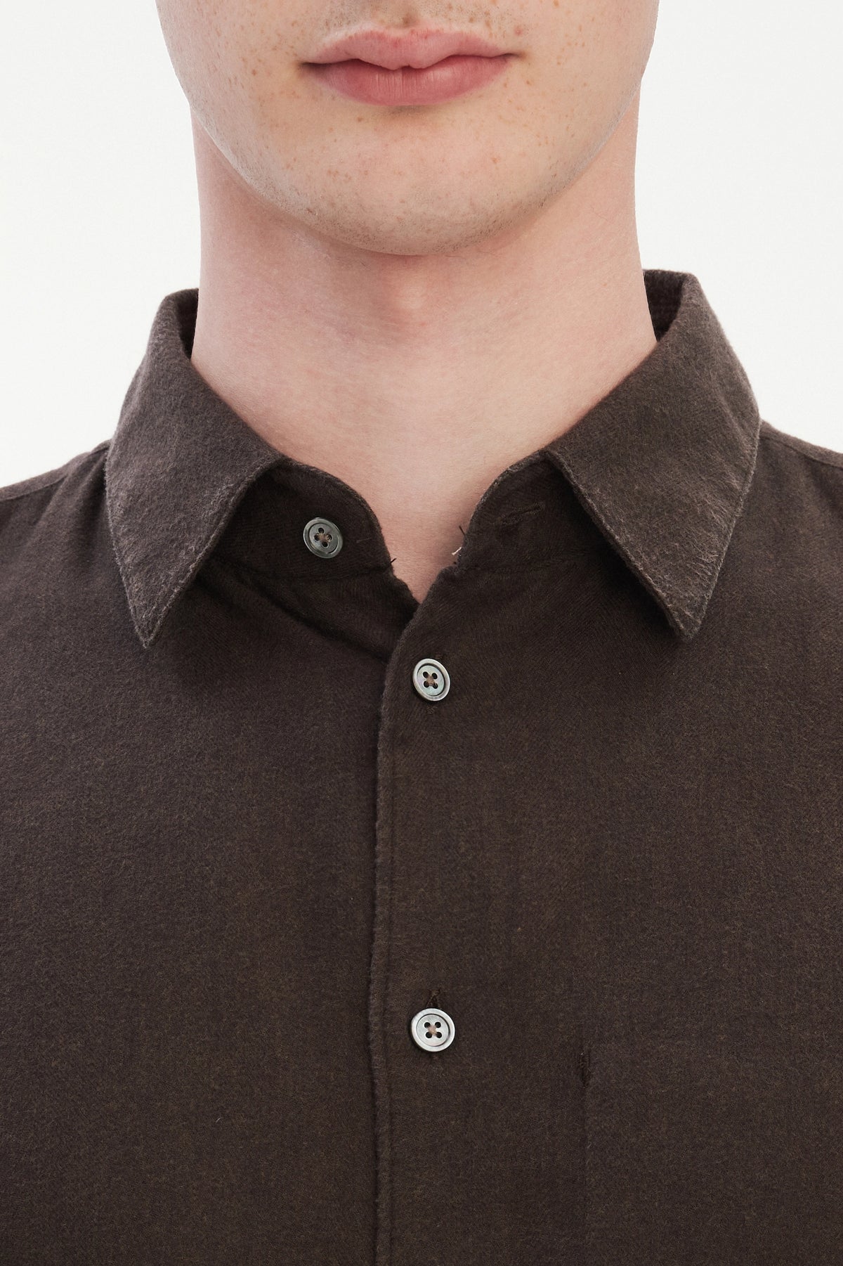 Feel Good Shirt in Chocolate Brown Italian Lyocell and Organic Cotton Flannel