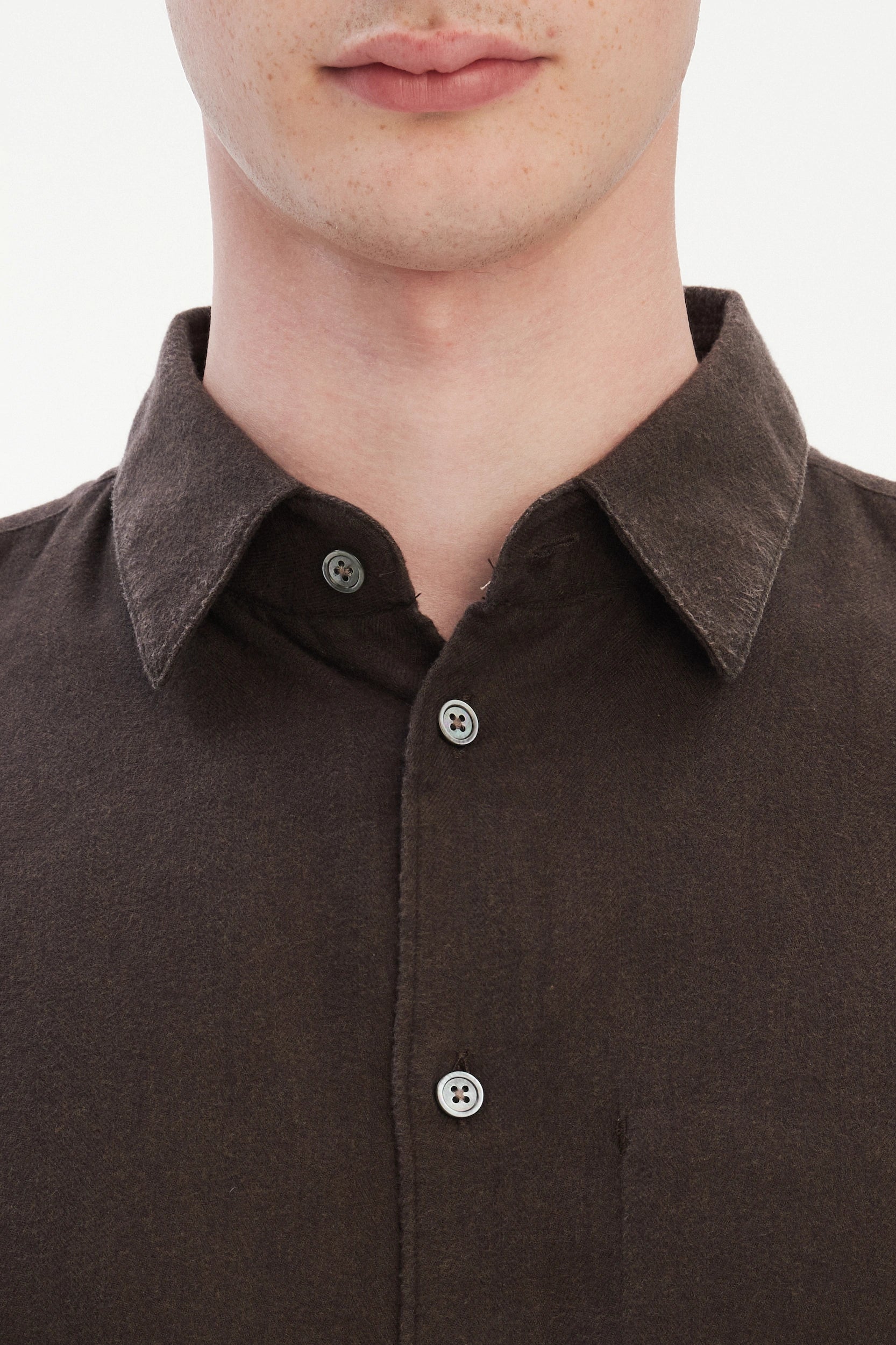 Feel Good Shirt in Chocolate Brown Italian Lyocell and Organic Cotton Flannel