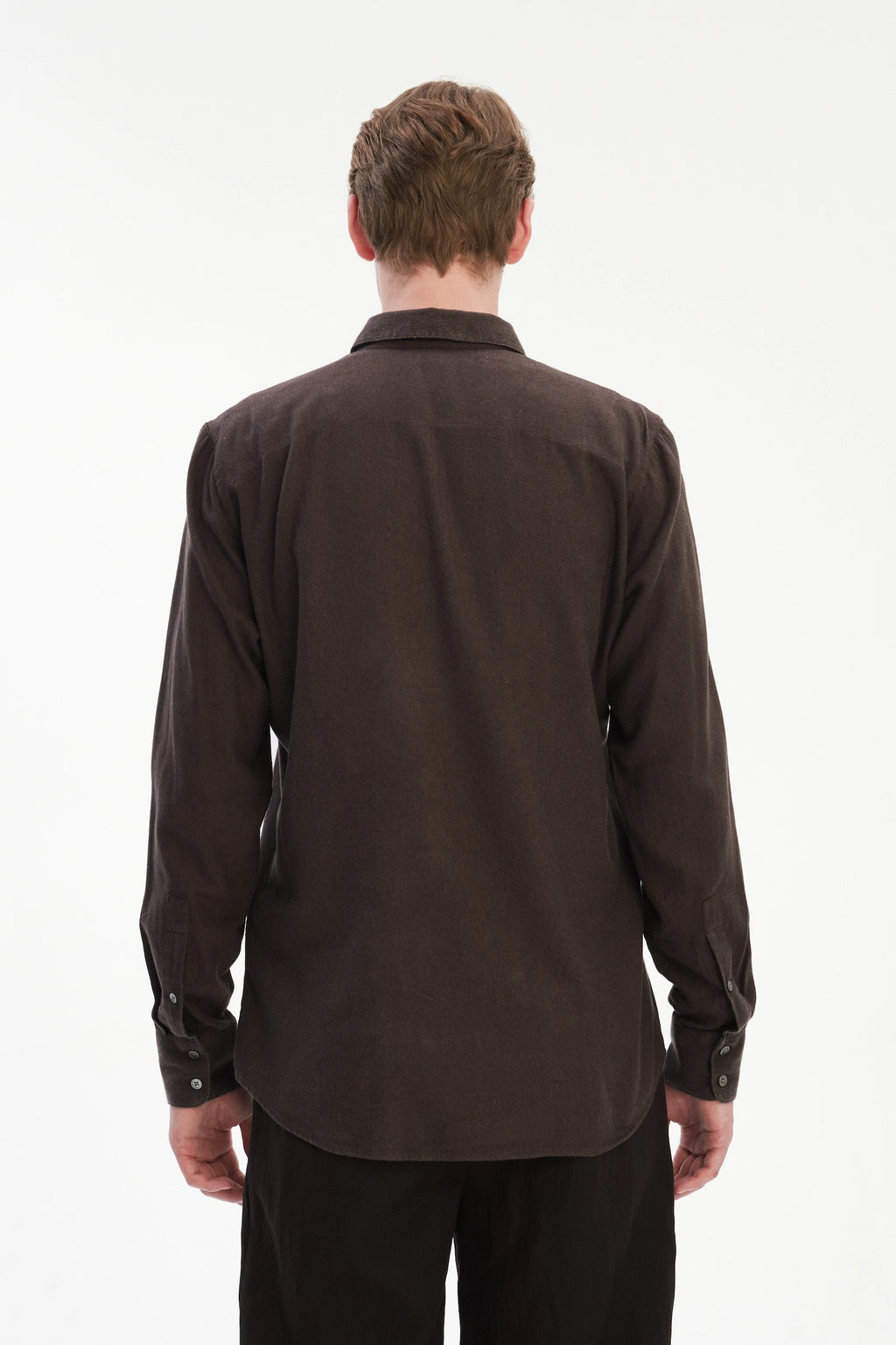 Feel Good Shirt in Chocolate Brown Italian Lyocell and Organic Cotton Flannel