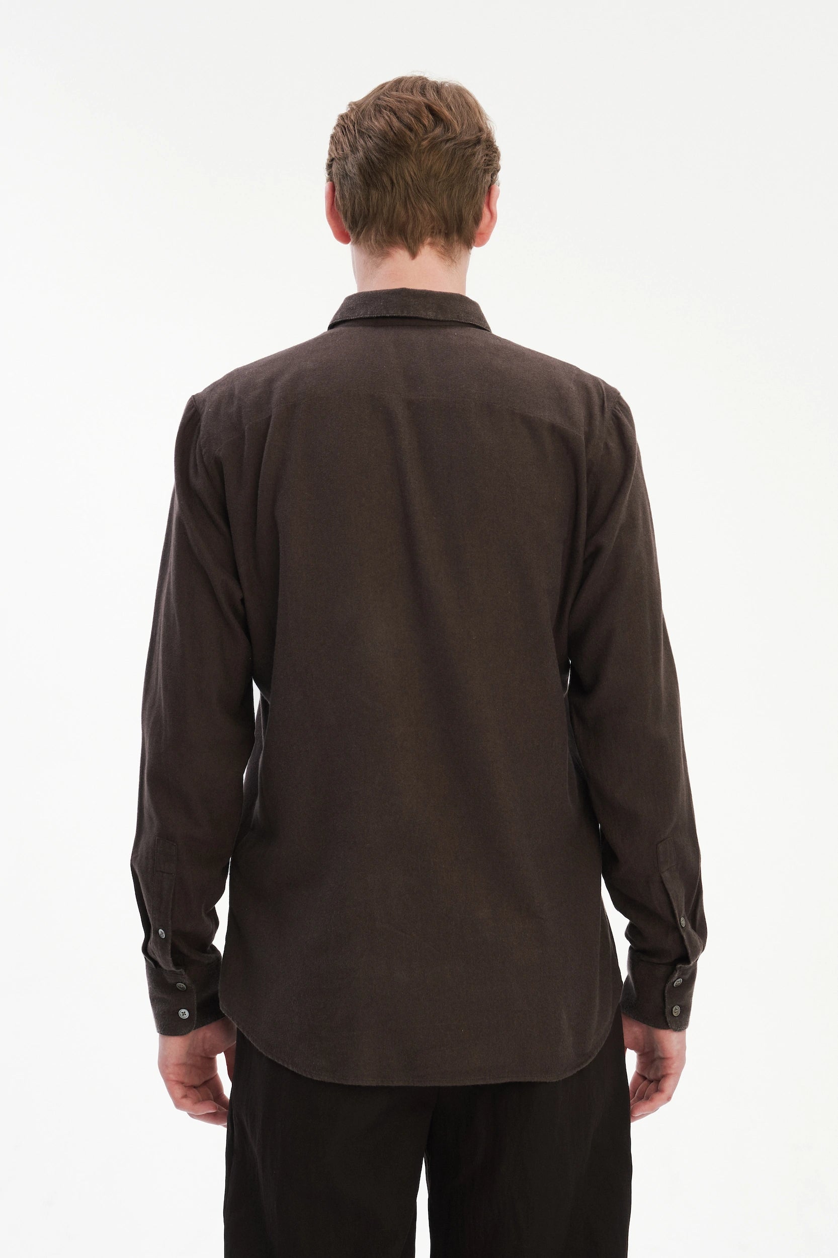 Feel Good Shirt in Chocolate Brown Italian Lyocell and Organic Cotton Flannel