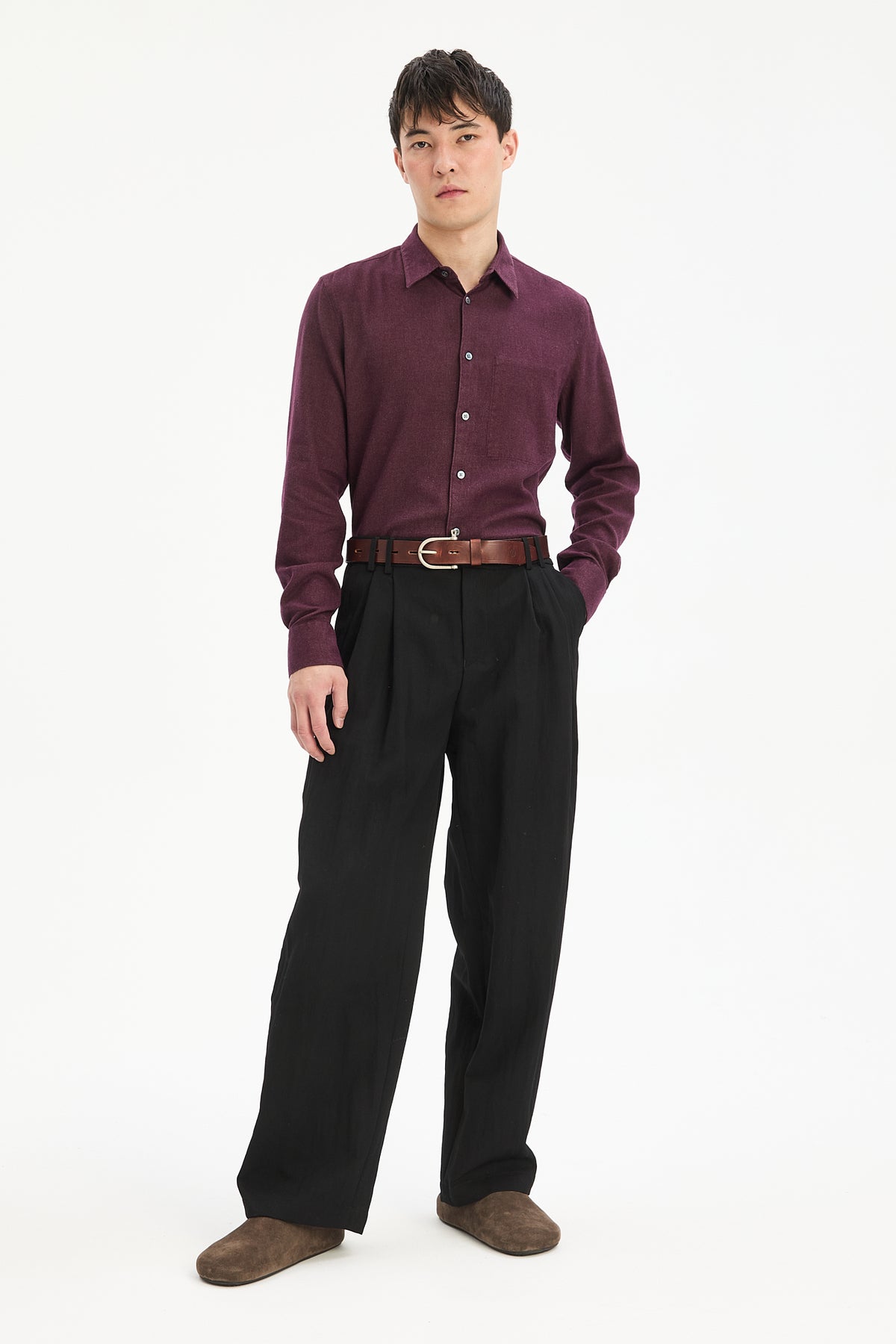 Feel Good Shirt in Mulberry Organic Cotton and Tencel
