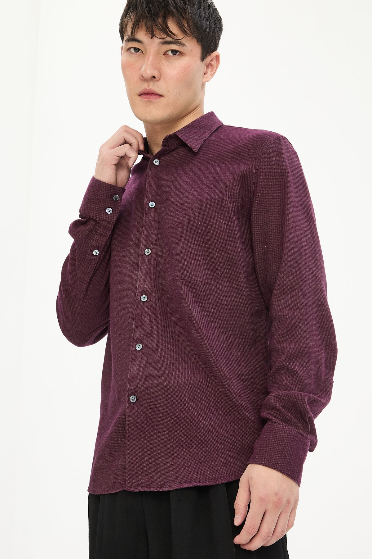 Feel Good Shirt in Mulberry Organic Cotton and Tencel