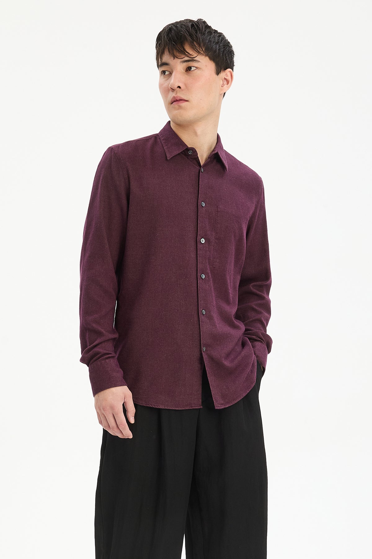 Feel Good Shirt in Mulberry Organic Cotton and Tencel