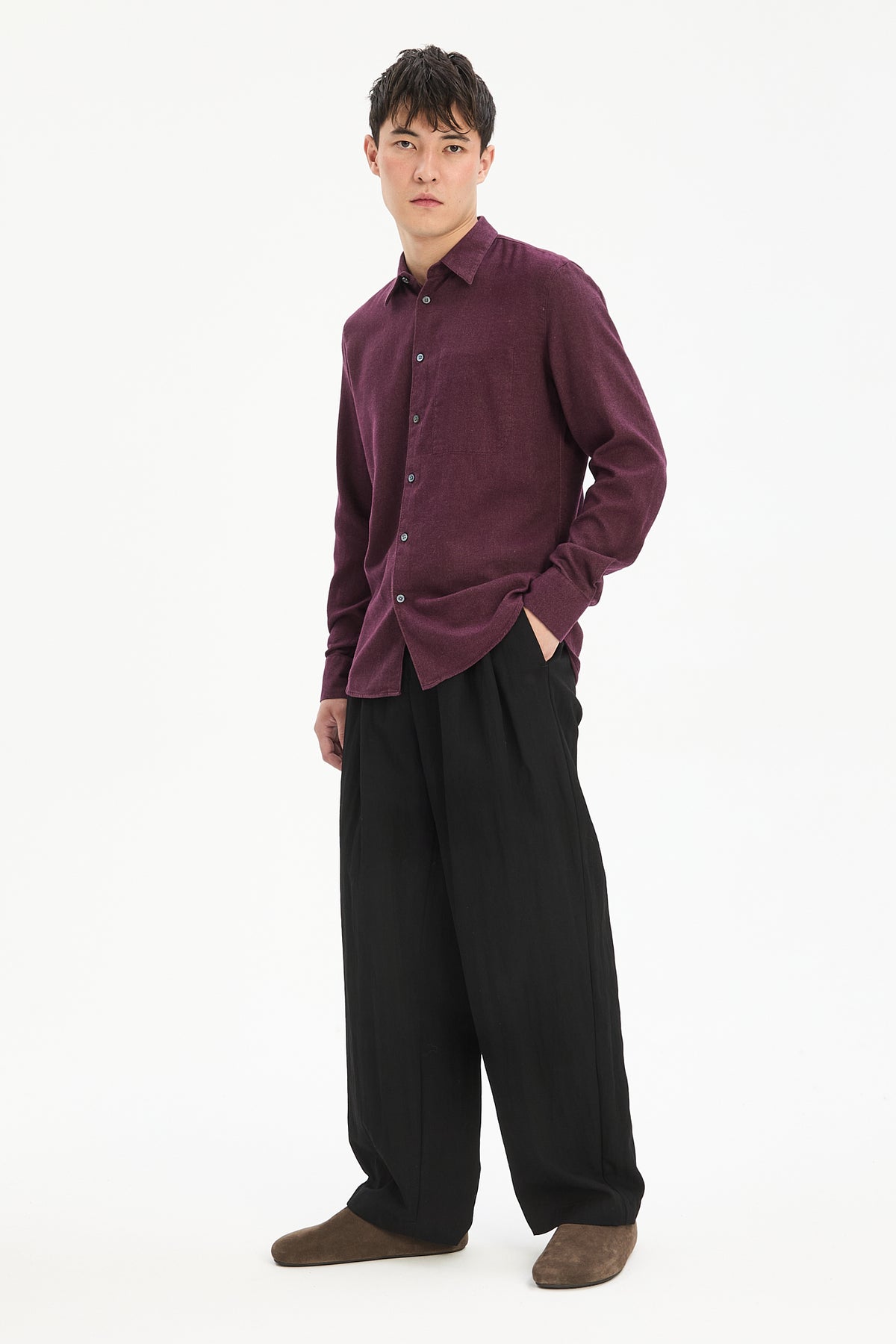 Feel Good Shirt in Mulberry Organic Cotton and Tencel