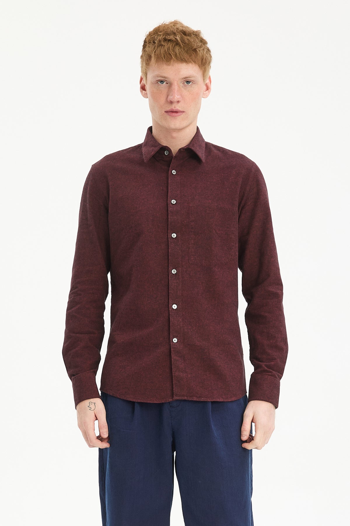 Feel Good Shirt in a Wine Recycled Structural Flannel
