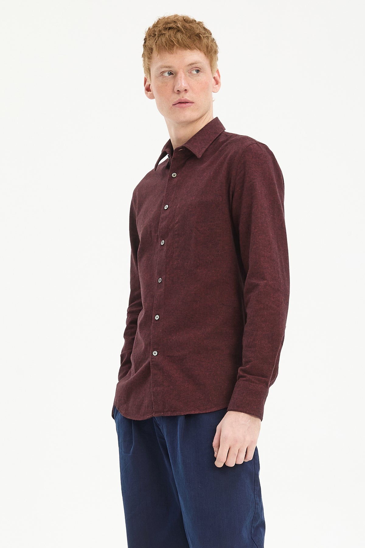 Feel Good Shirt in a Wine Recycled Structural Flannel