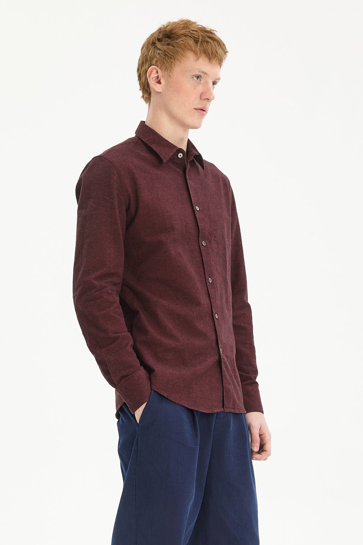 Feel Good Shirt in a Wine Recycled Structural Flannel