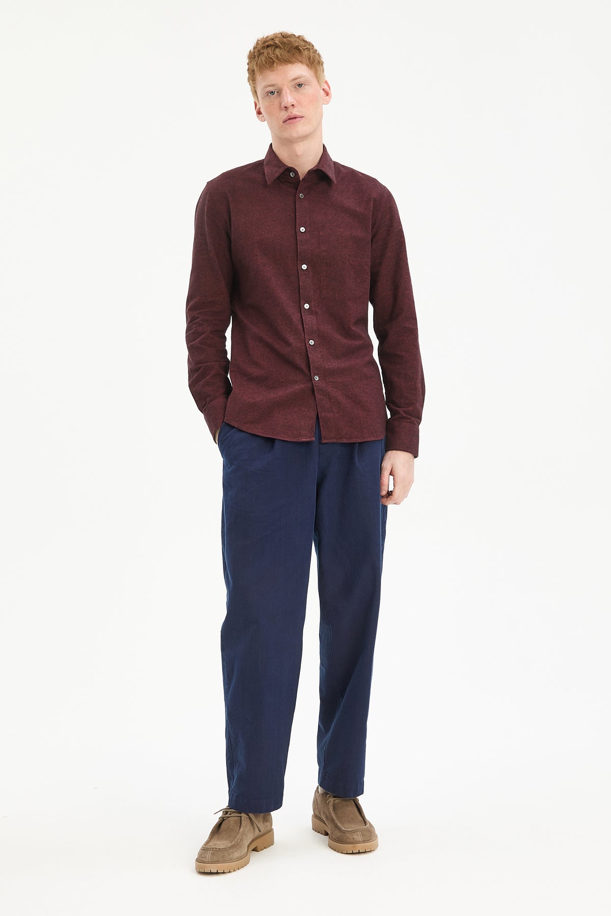 Feel Good Shirt in a Wine Recycled Structural Flannel