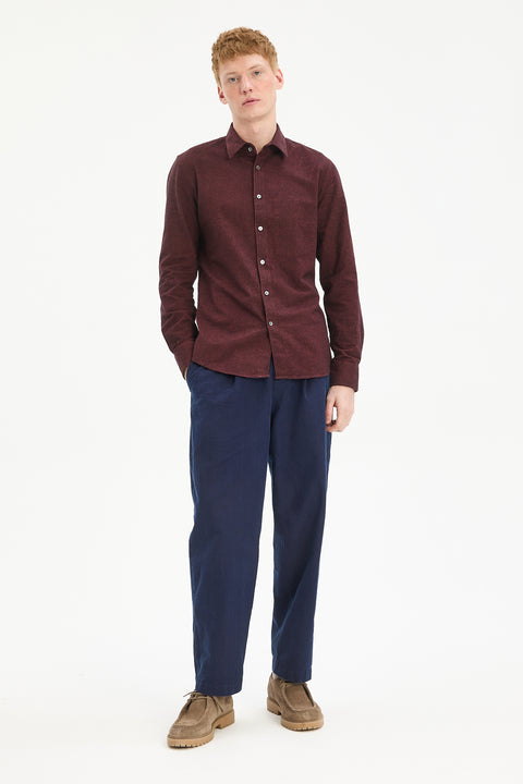 Feel Good Shirt in a Wine Recycled Structural Flannel