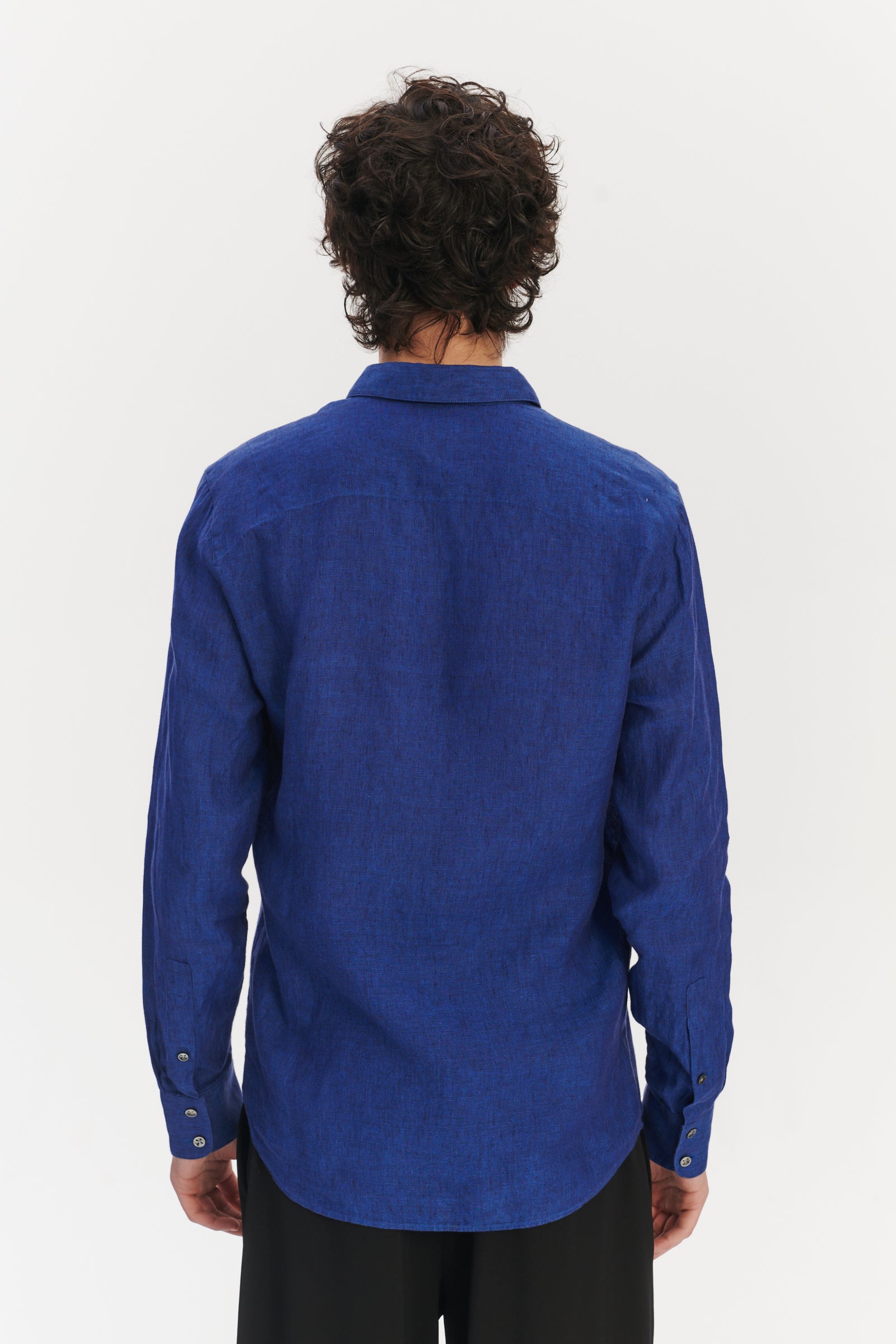 Feel Good Shirt in a Soft and Airy Cobalt  Blue Italian Linen