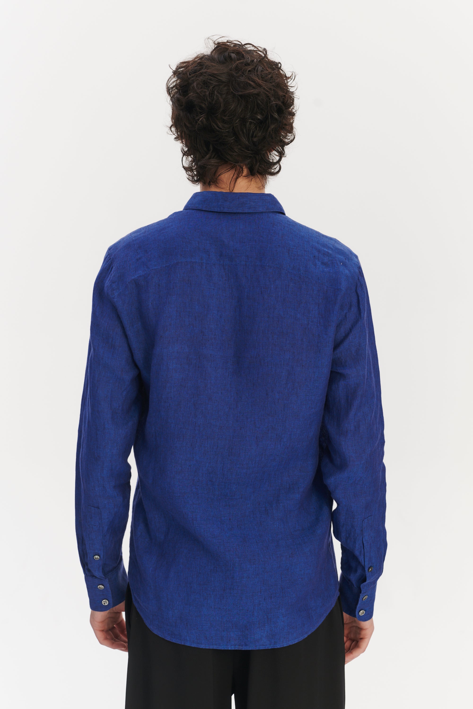 Feel Good Shirt in a Soft and Airy Cobalt  Blue Italian Linen