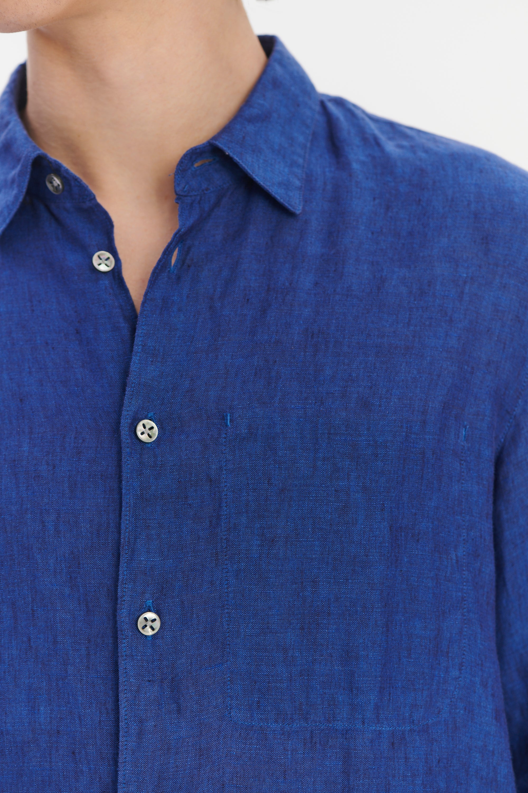 Feel Good Shirt in a Soft and Airy Cobalt  Blue Italian Linen