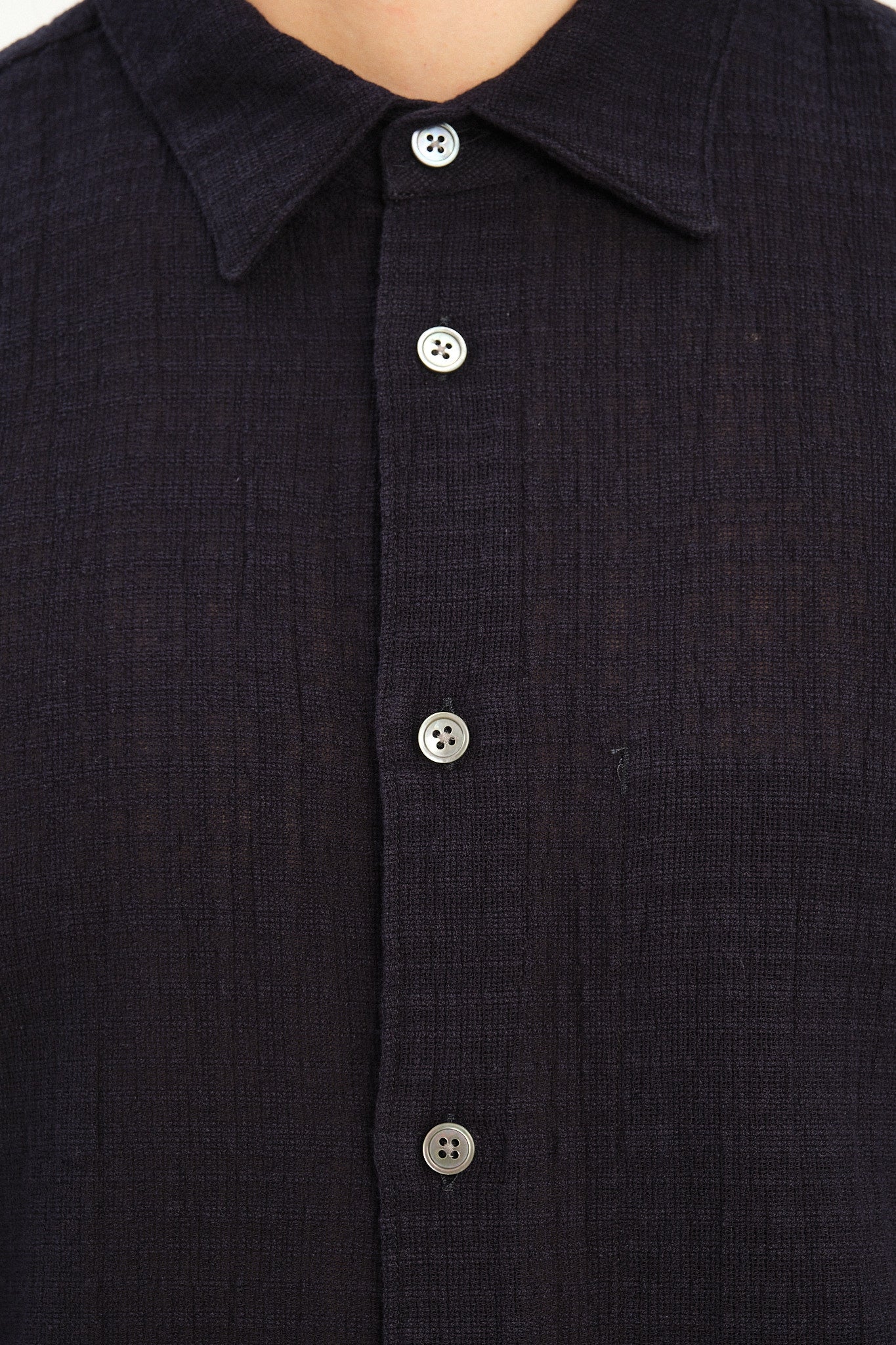 Feel Good Shirt in a Dark Navy Airy Structural Portuguese Cotton