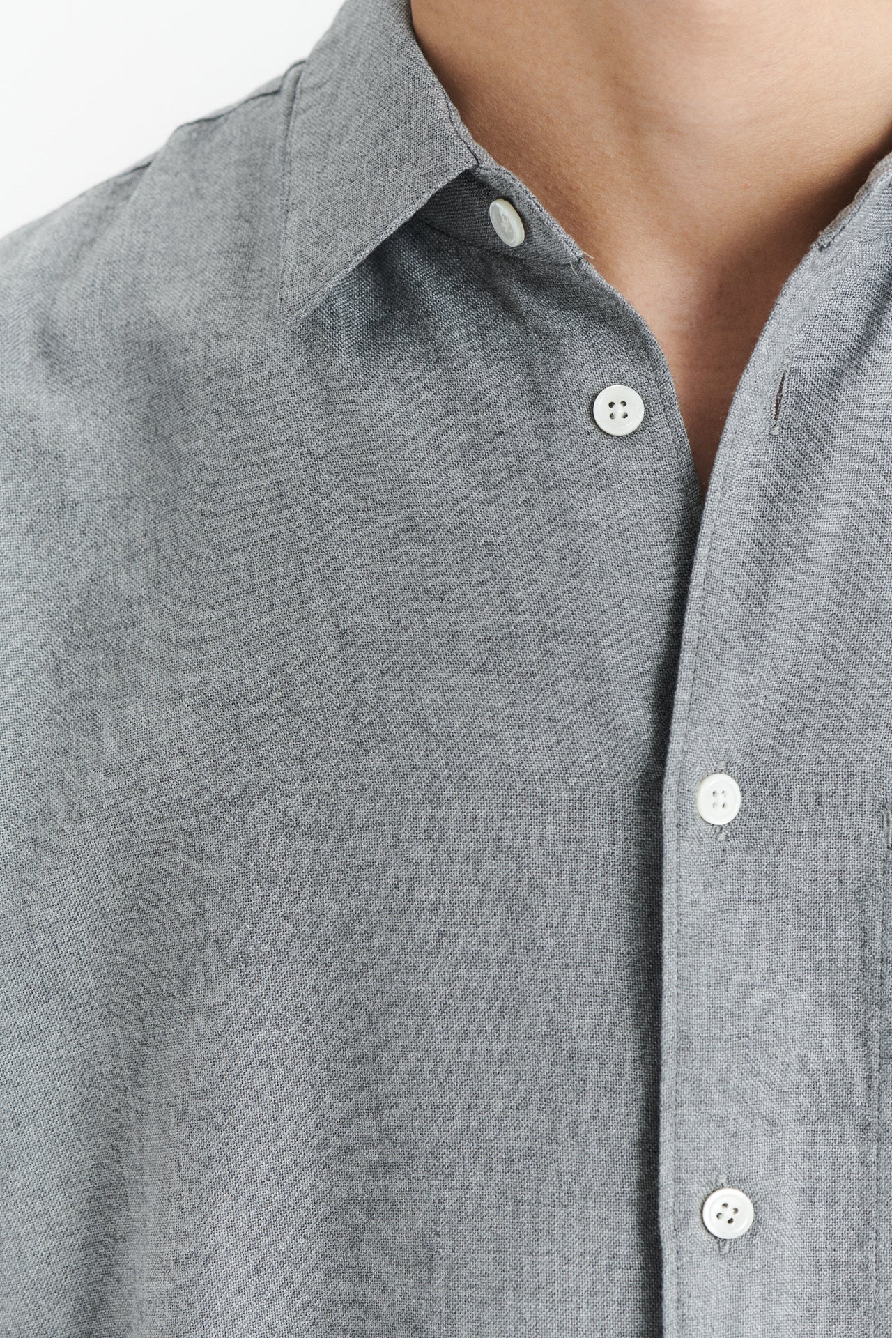 Feel Good Shirt in a Pewter Grey Airy Blend of Portuguese Merino Wool and Modal