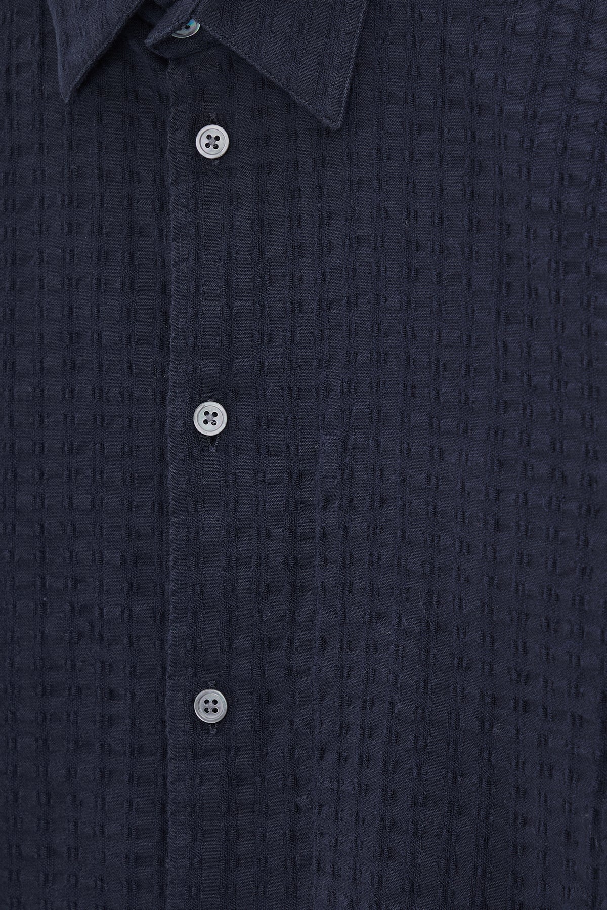 Feel Good Shirt in Navy Structured Portuguese Cotton