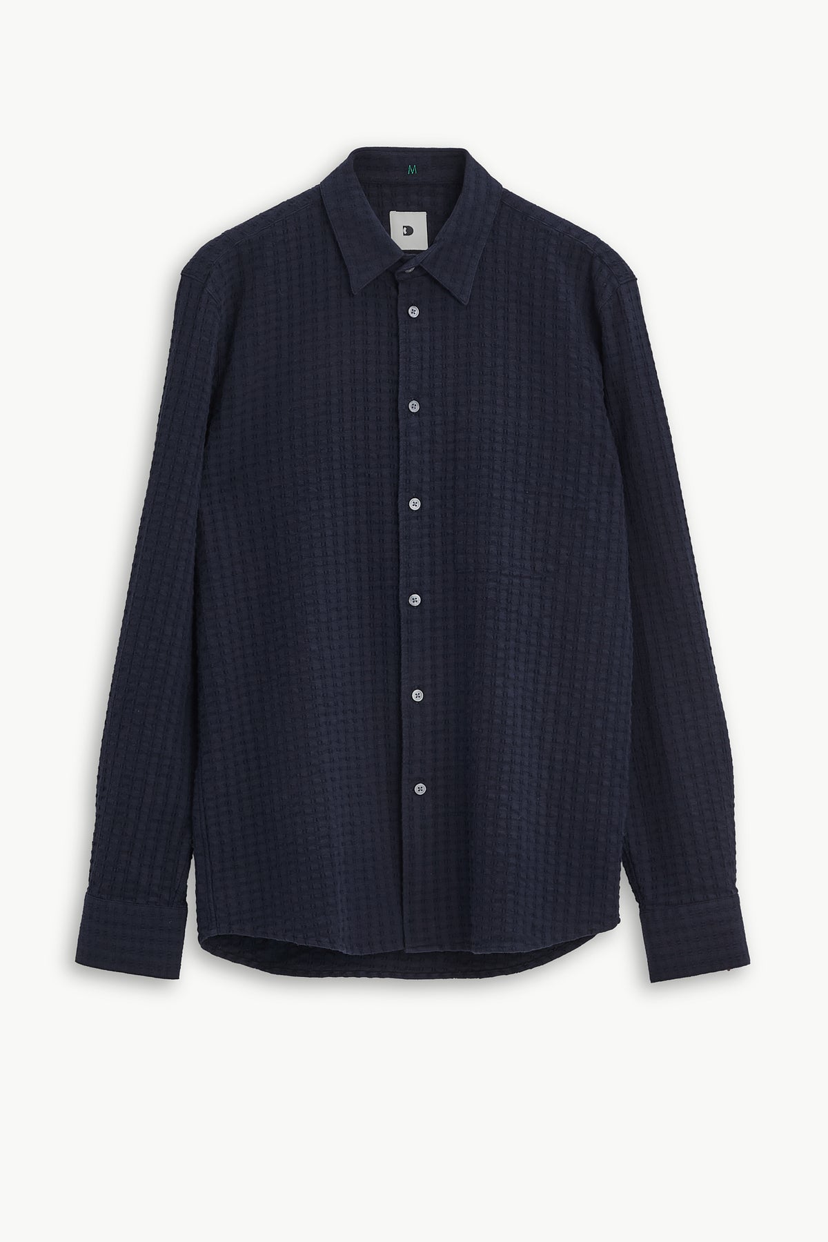 Feel Good Shirt in Navy Structured Portuguese Cotton