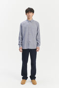 Feel Good Shirt in a Lavender Blue Mix of Portuguese Merino Wool and Modal