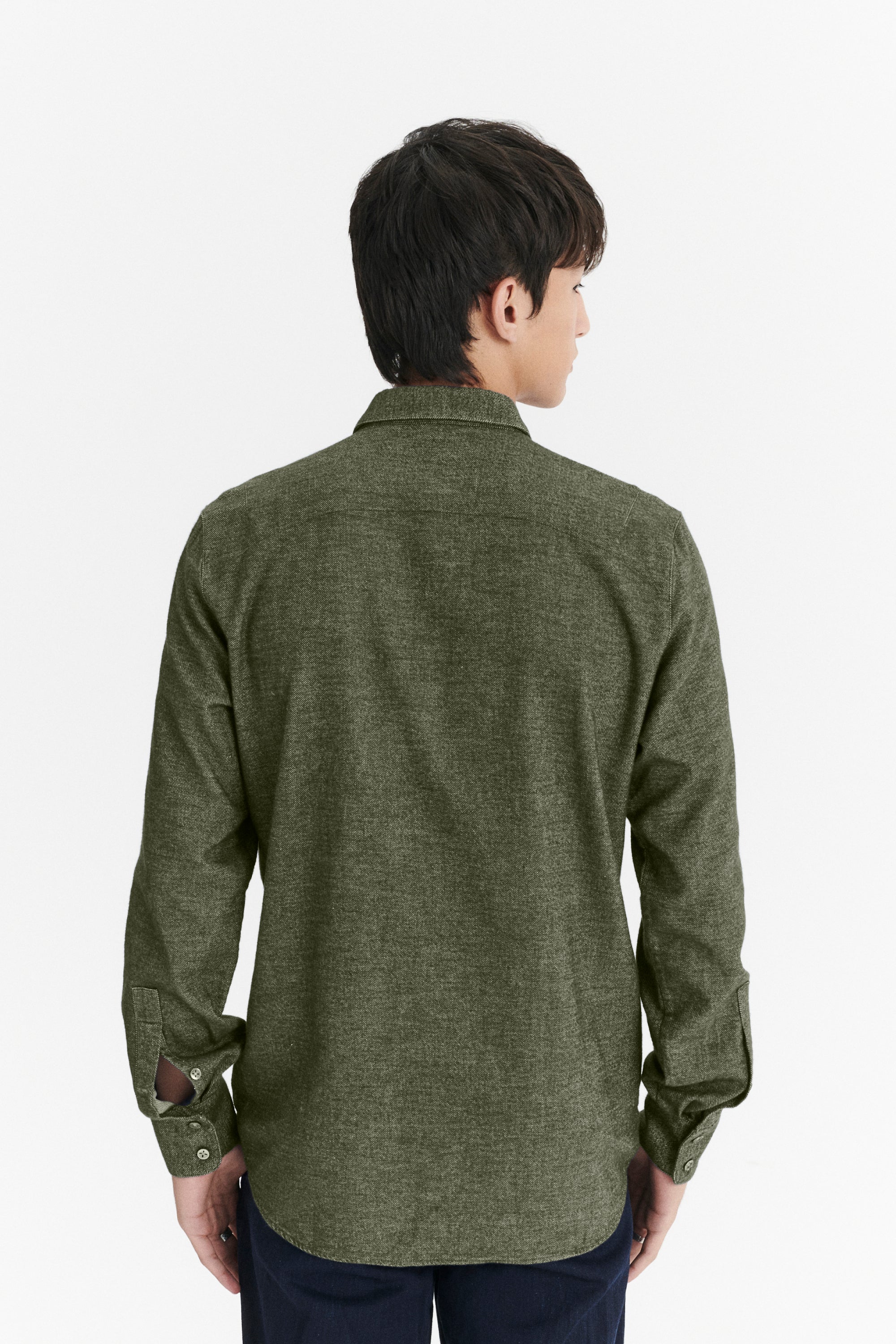 Feel Good Shirt in a Japanese Blend of Organic Cotton and Yak – Green