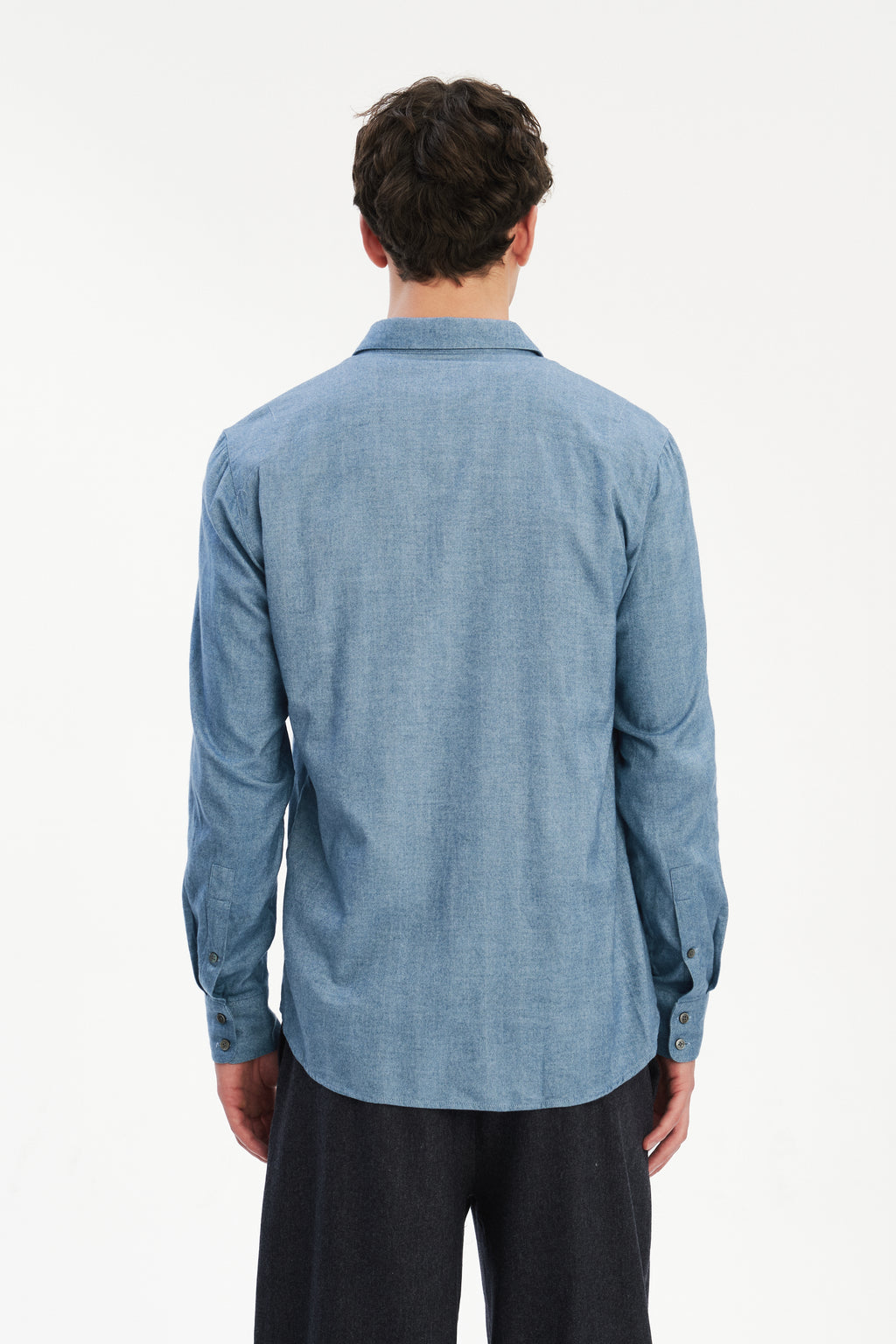 Feel Good Shirt in a Sea Blue Utterly Soft and Silky Italian Lyocell and Cotton Flannel by Albini