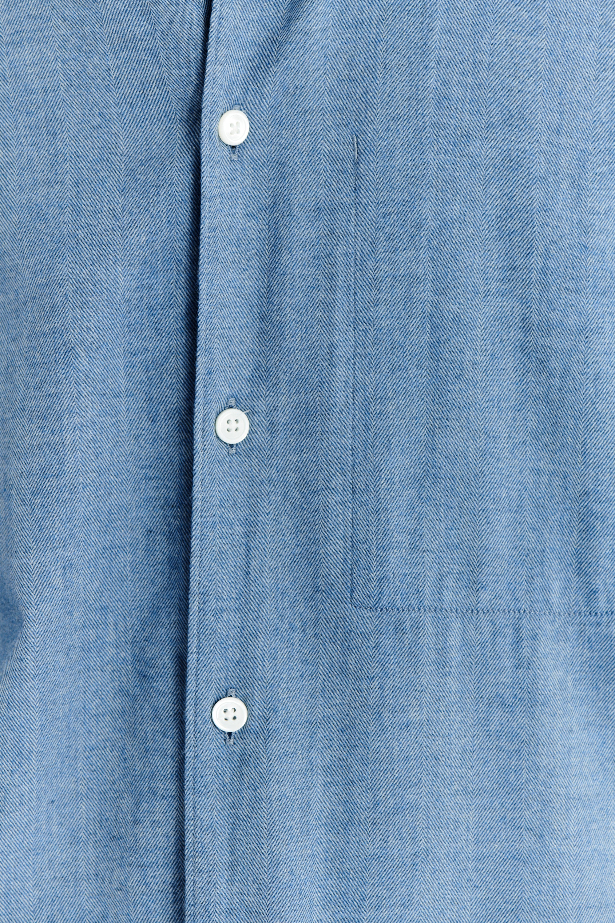 Feel Good Shirt in a Sea Blue Utterly Soft and Silky Italian Lyocell and Cotton Flannel by Albini