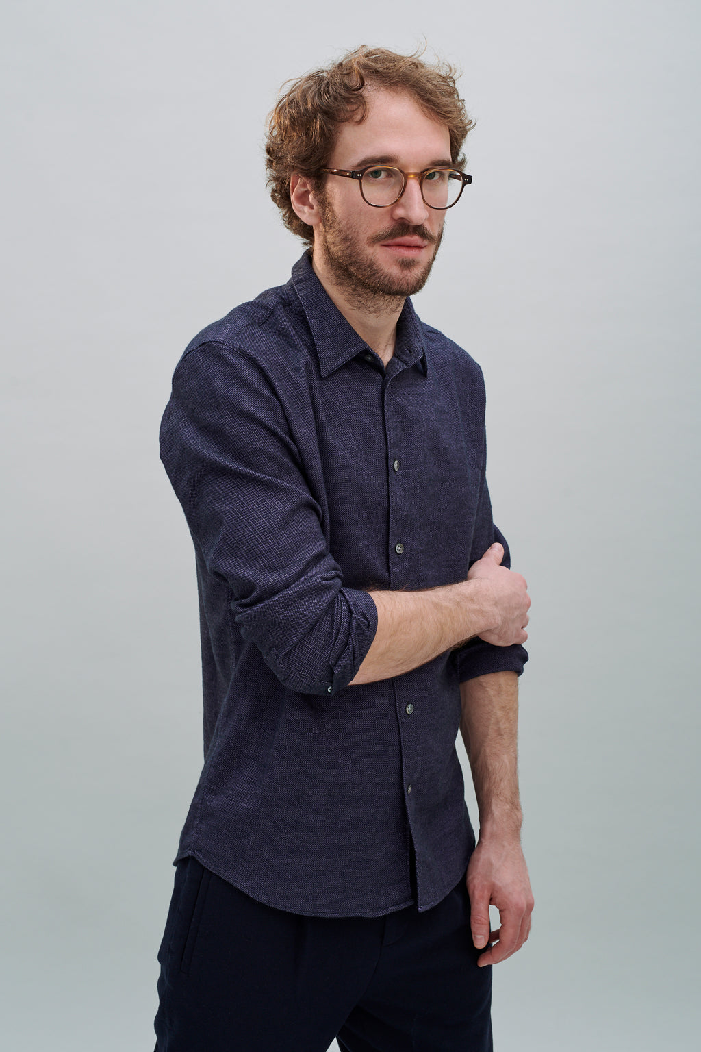 Feel Good Shirt in the Softest Purple Double Brushed Italian Cotton Flannel