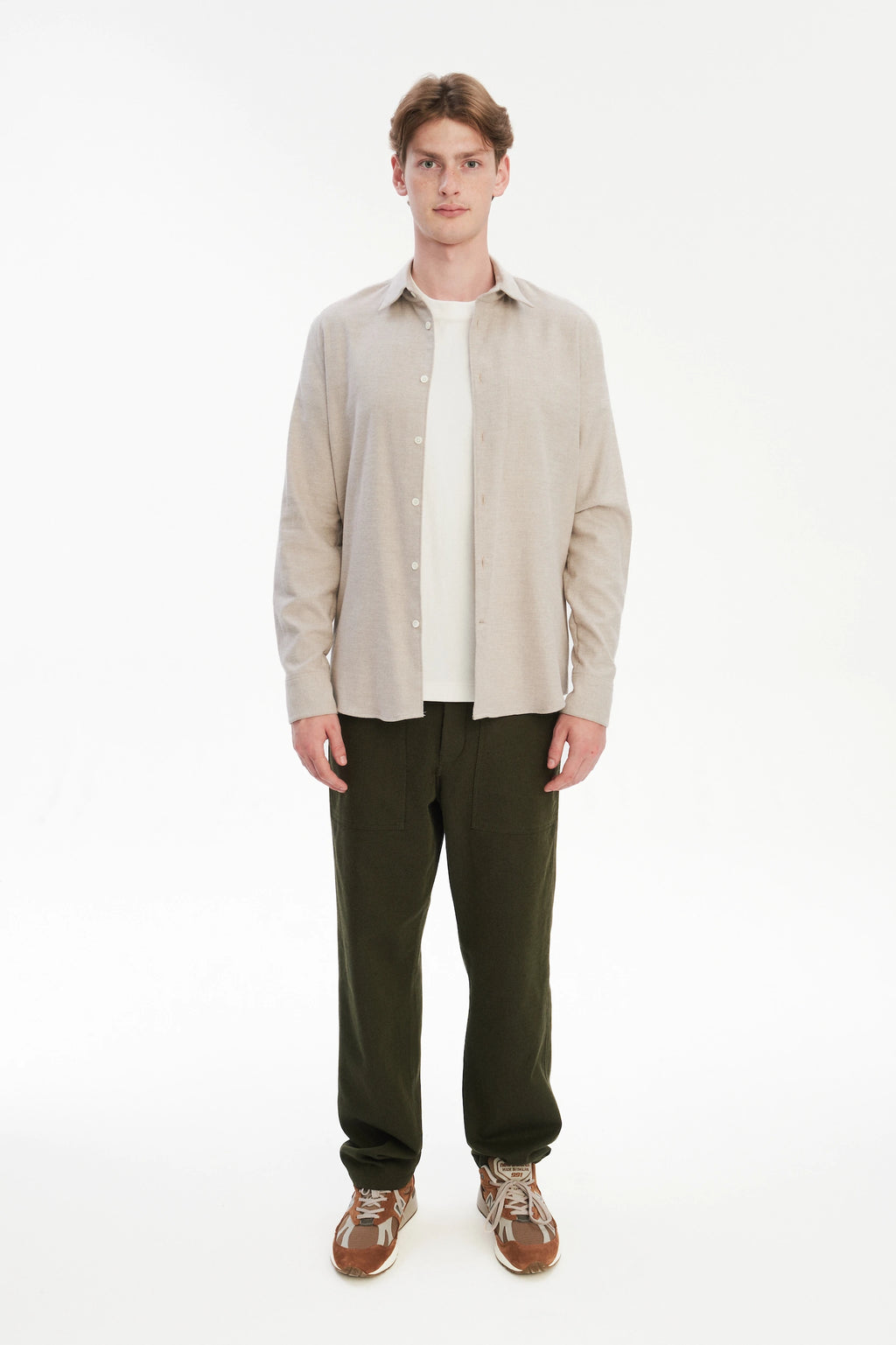 Feel Good Shirt in the Finest Brushed Cotton – Light Beige