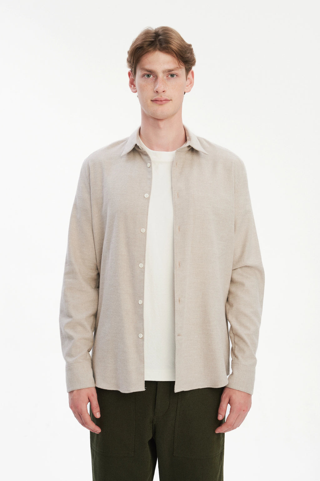 Feel Good Shirt in the Finest Brushed Cotton – Light Beige