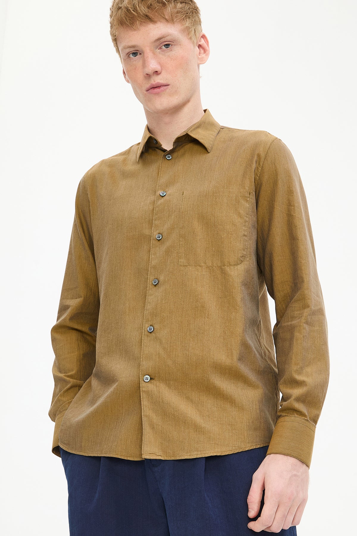 Feel Good Shirt in Ochre Italian Flannel