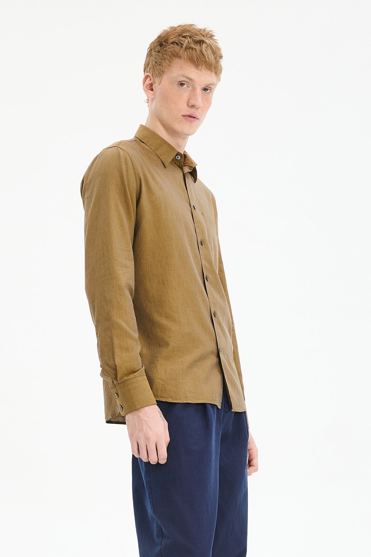 Feel Good Shirt in Ochre Italian Flannel