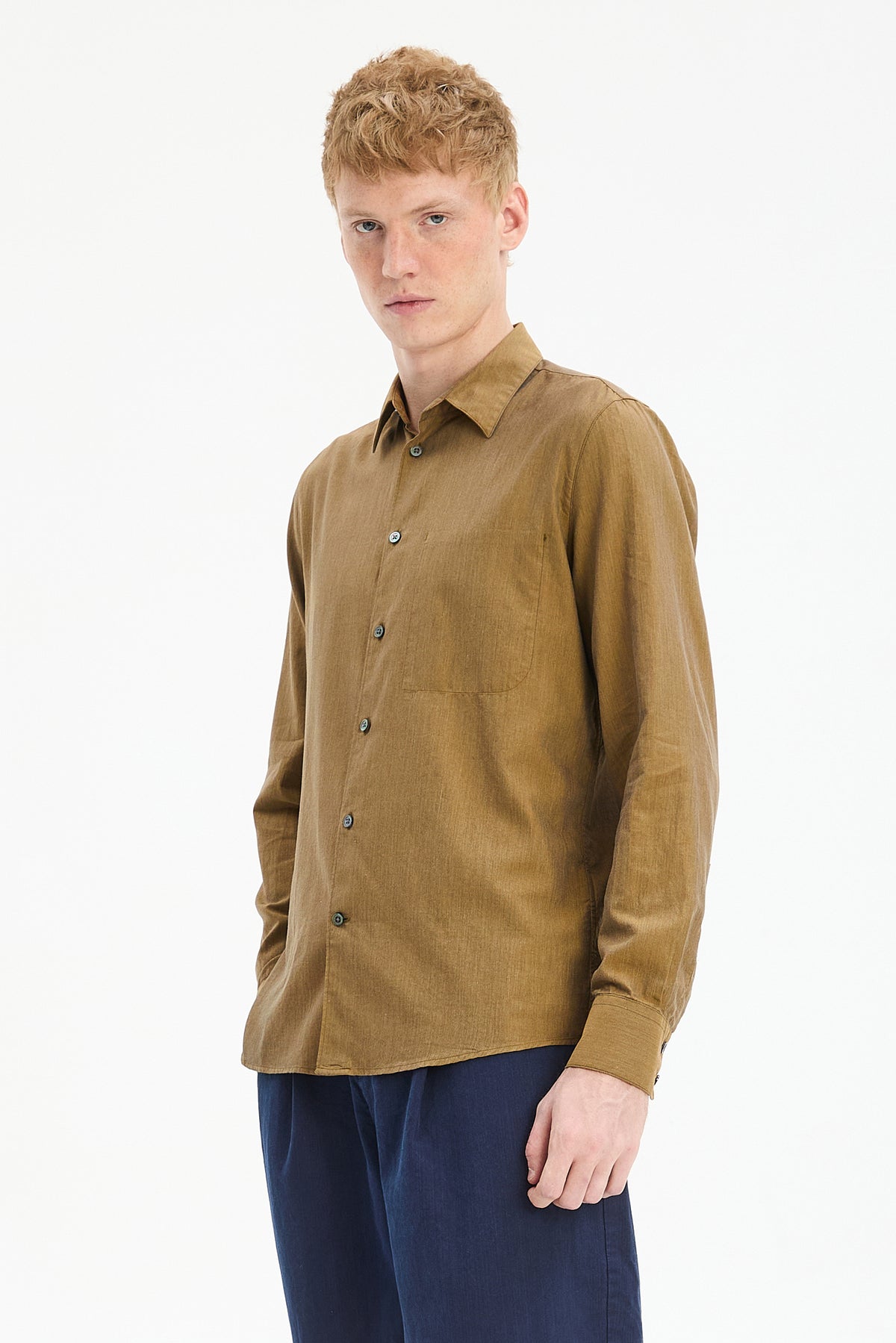 Feel Good Shirt in Ochre Italian Flannel