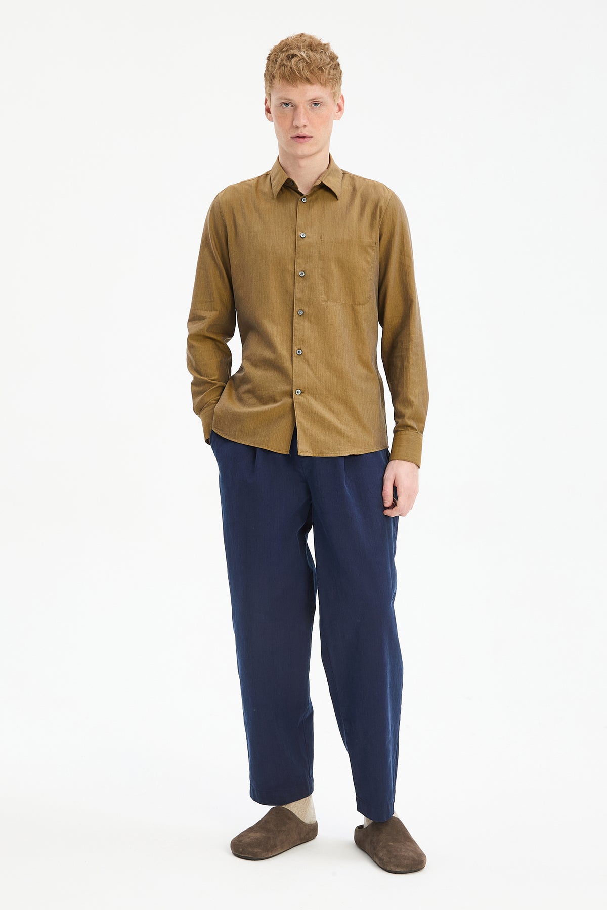 Feel Good Shirt in Ochre Italian Flannel