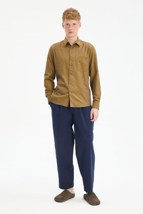 Feel Good Shirt in Ochre Italian Flannel