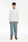 Feel Good Shirt in a White Very Soft Italian Lyocell and Cotton