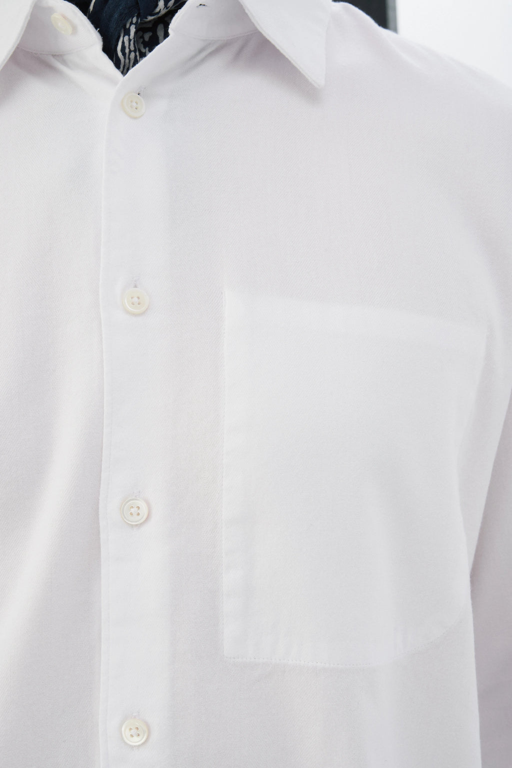 Feel Good Shirt in a White Very Soft Italian Lyocell and Cotton