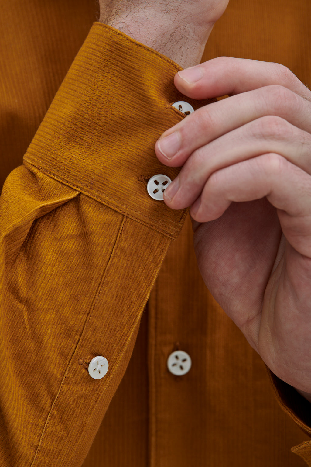 Feel Good Shirt in a Kurkuma Yellow Japanese Cotton Corduroy