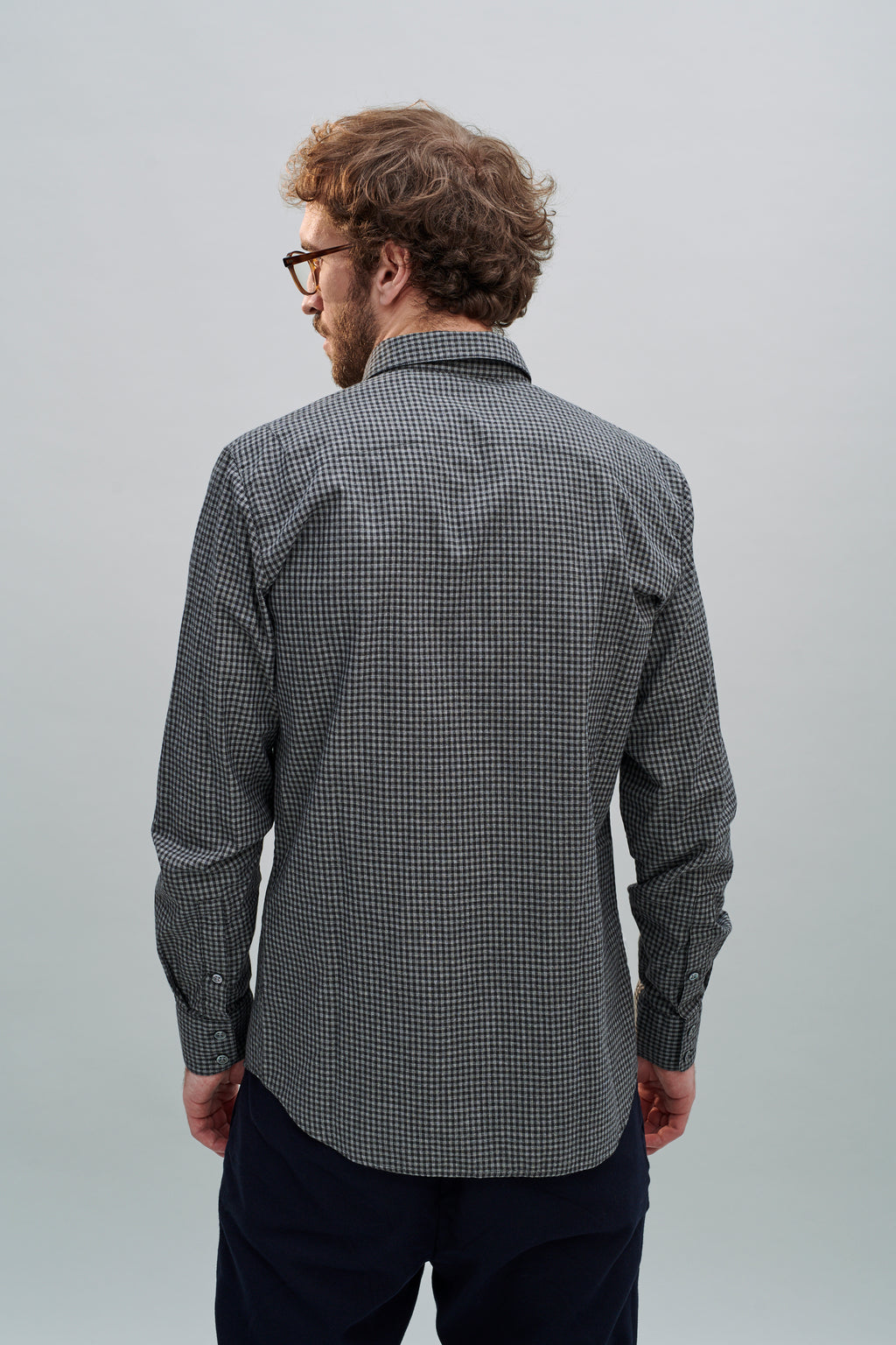 Feel Good Shirt in the Finest Grey Italian Sustainable Cotton Crêpe by Leggiuno