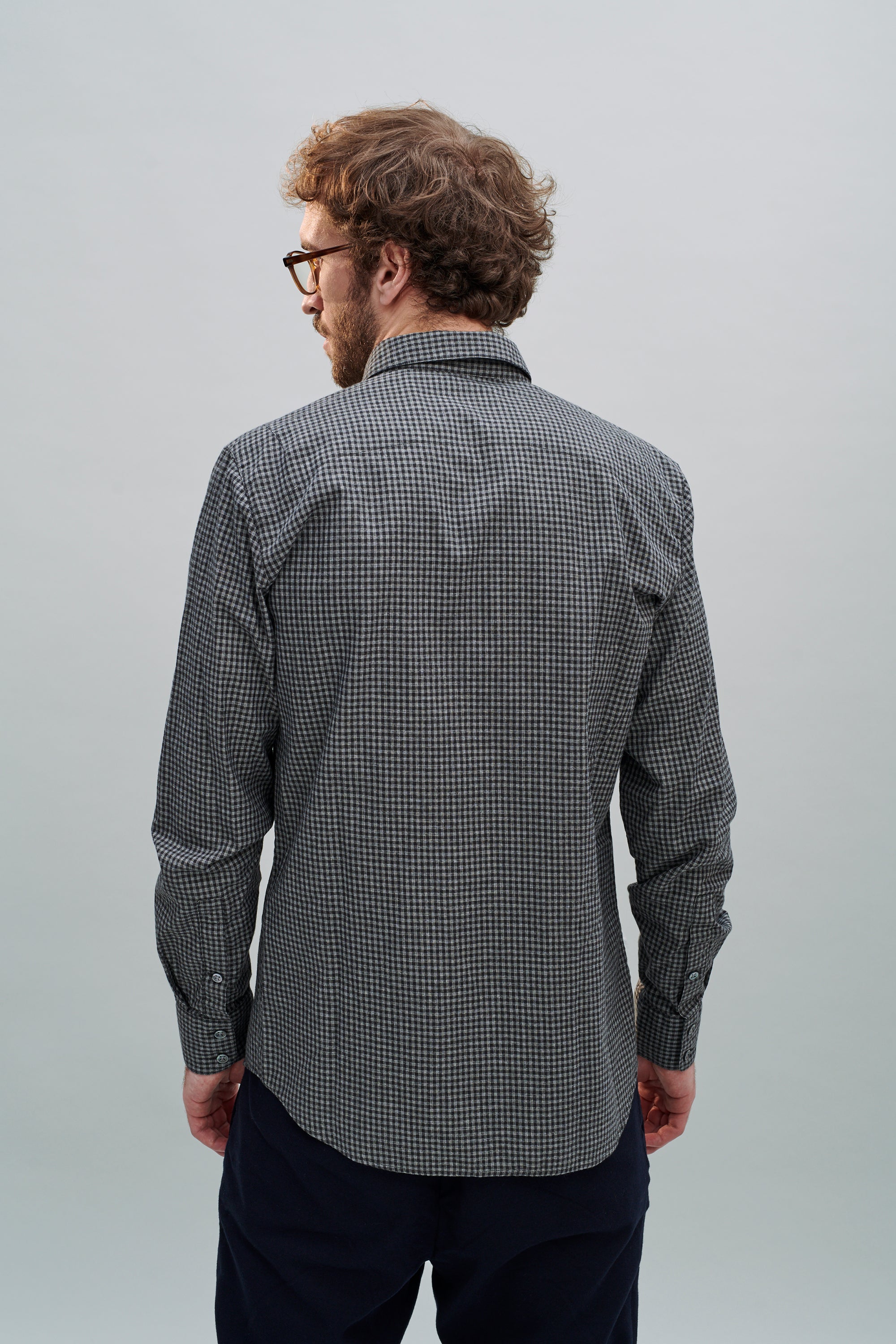 Feel Good Shirt in the Finest Grey Italian Sustainable Cotton Crêpe by Leggiuno