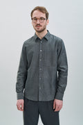 Feel Good Shirt in the Finest Grey Italian Sustainable Cotton Crêpe by Leggiuno