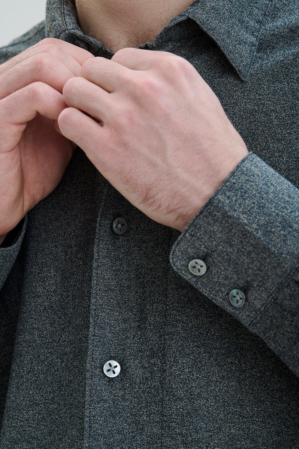 Feel Good Shirt in the Finest Grey Italian Sustainable Cotton Crêpe by Leggiuno