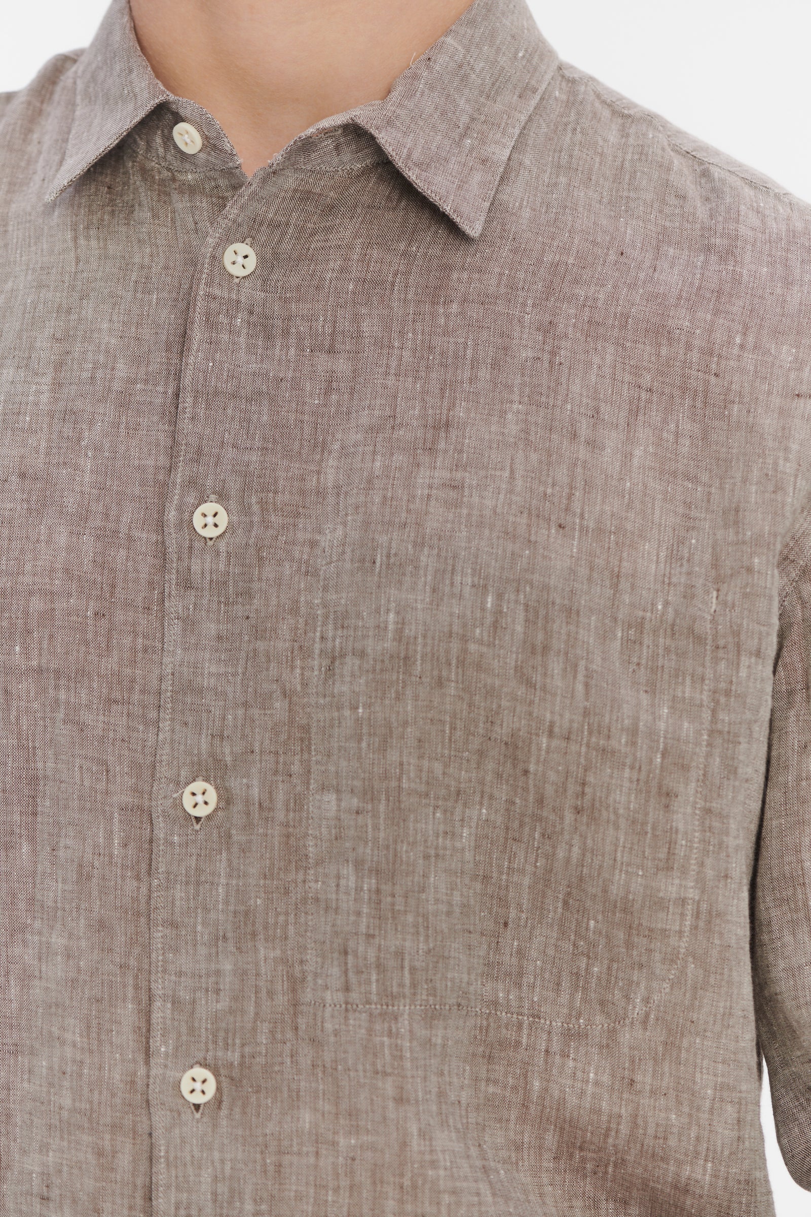 Feel Good Shirt in a Very Soft Beige Brown Bohemian Linen