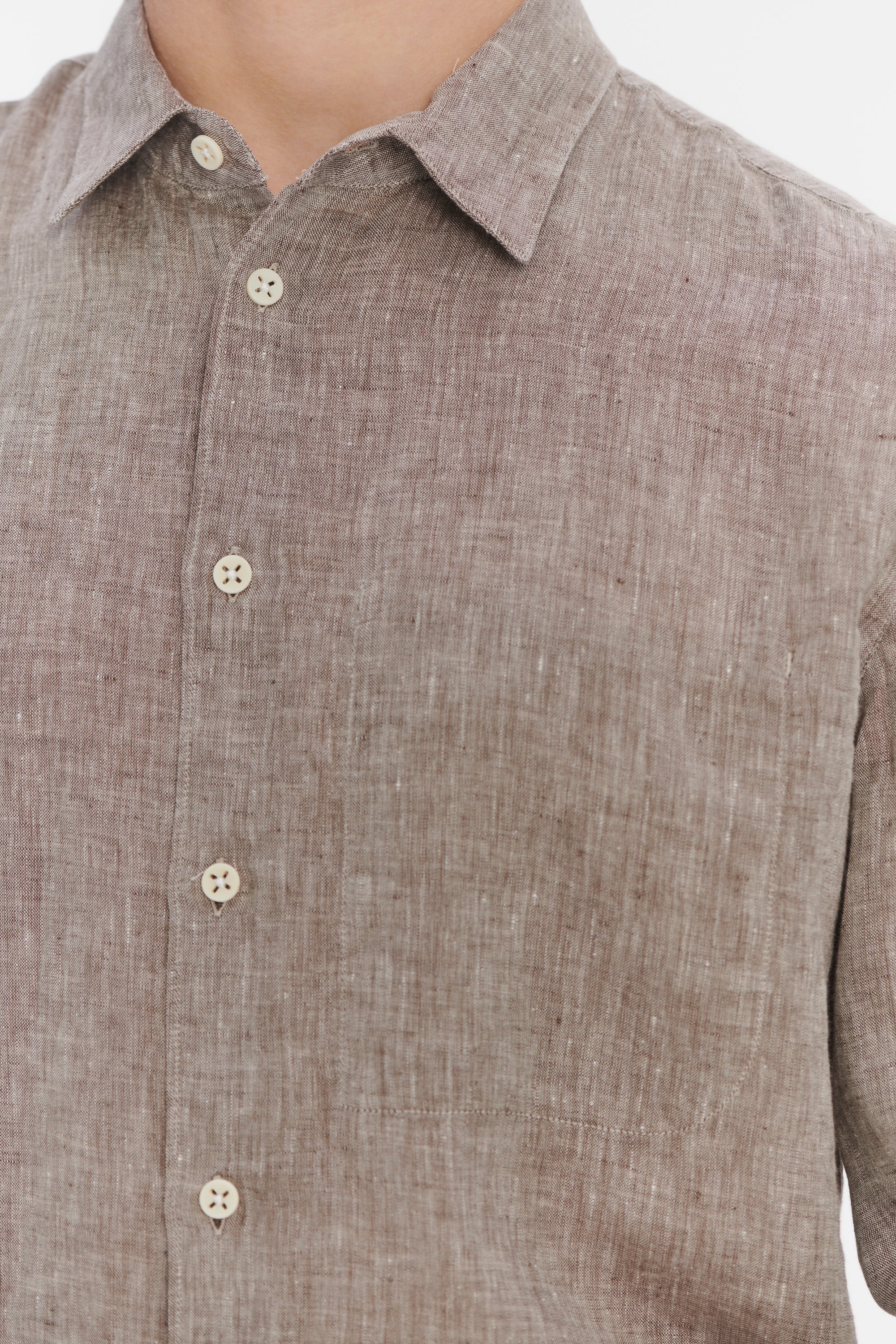 Feel Good Shirt in a Very Soft Beige Brown Bohemian Linen