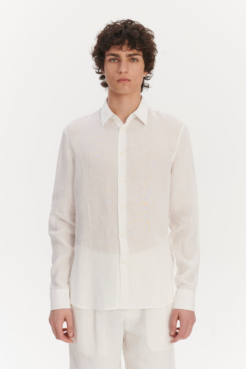 Feel Good Shirt in a Soft Pure White Airy Bohemian Linen