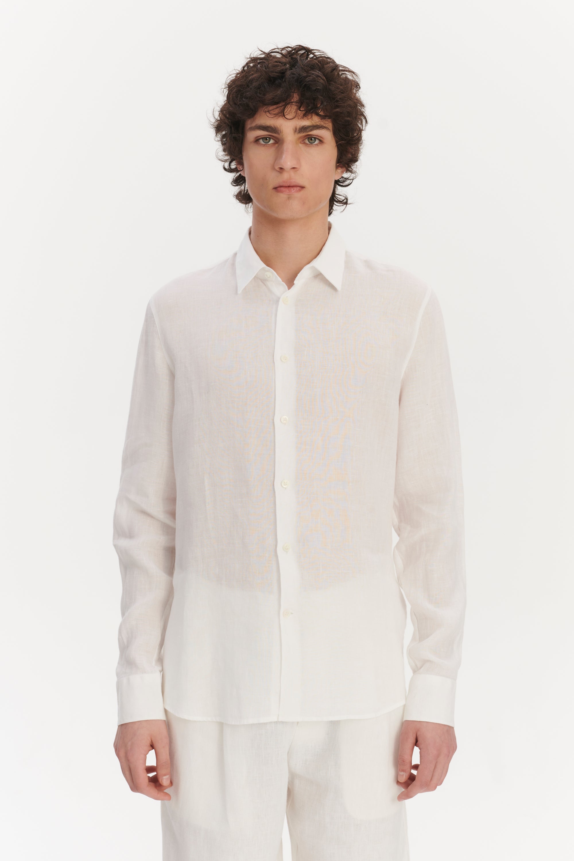 Feel Good Shirt in a Soft Pure White Airy Bohemian Linen