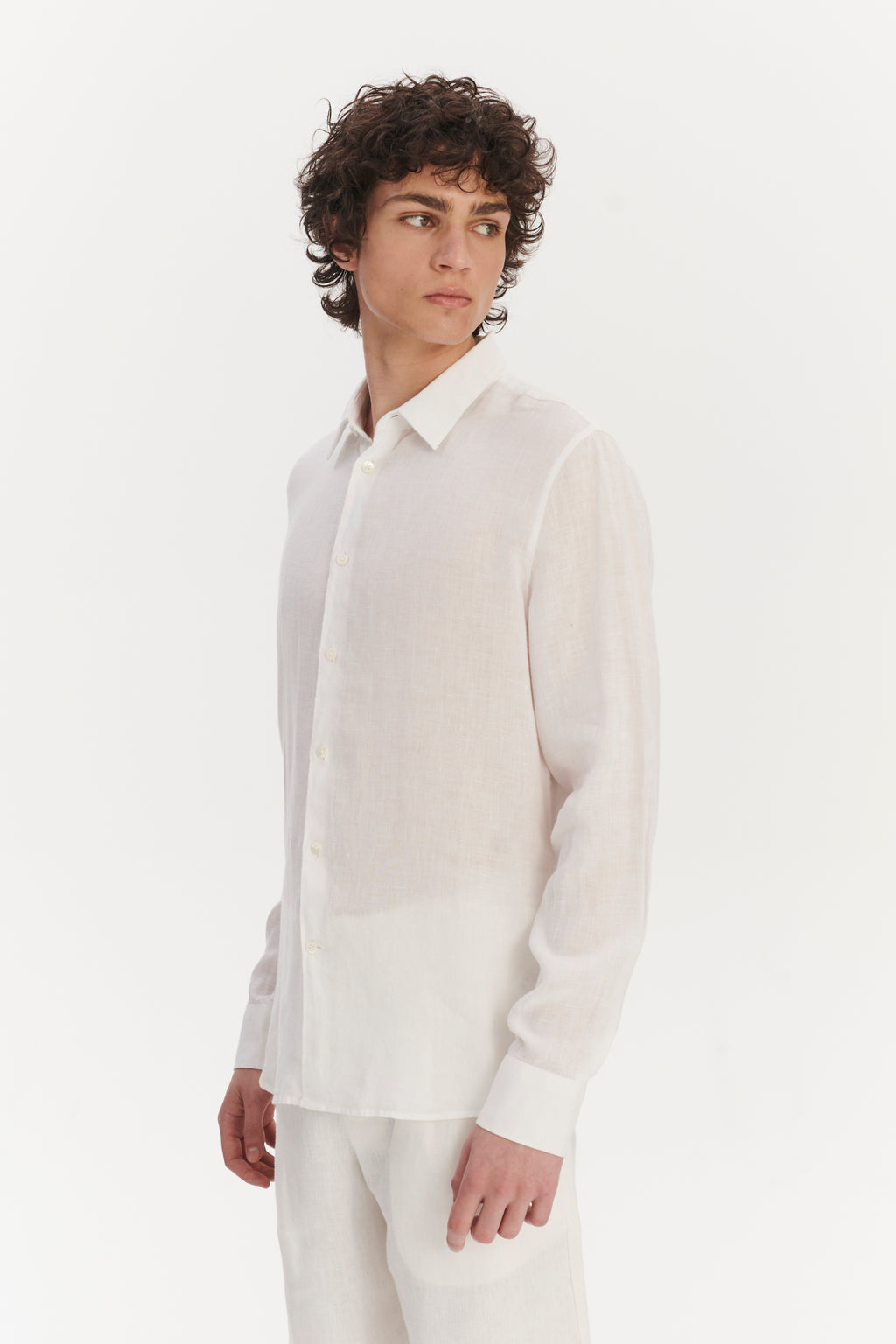 Feel Good Shirt in a Soft Pure White Airy Bohemian Linen
