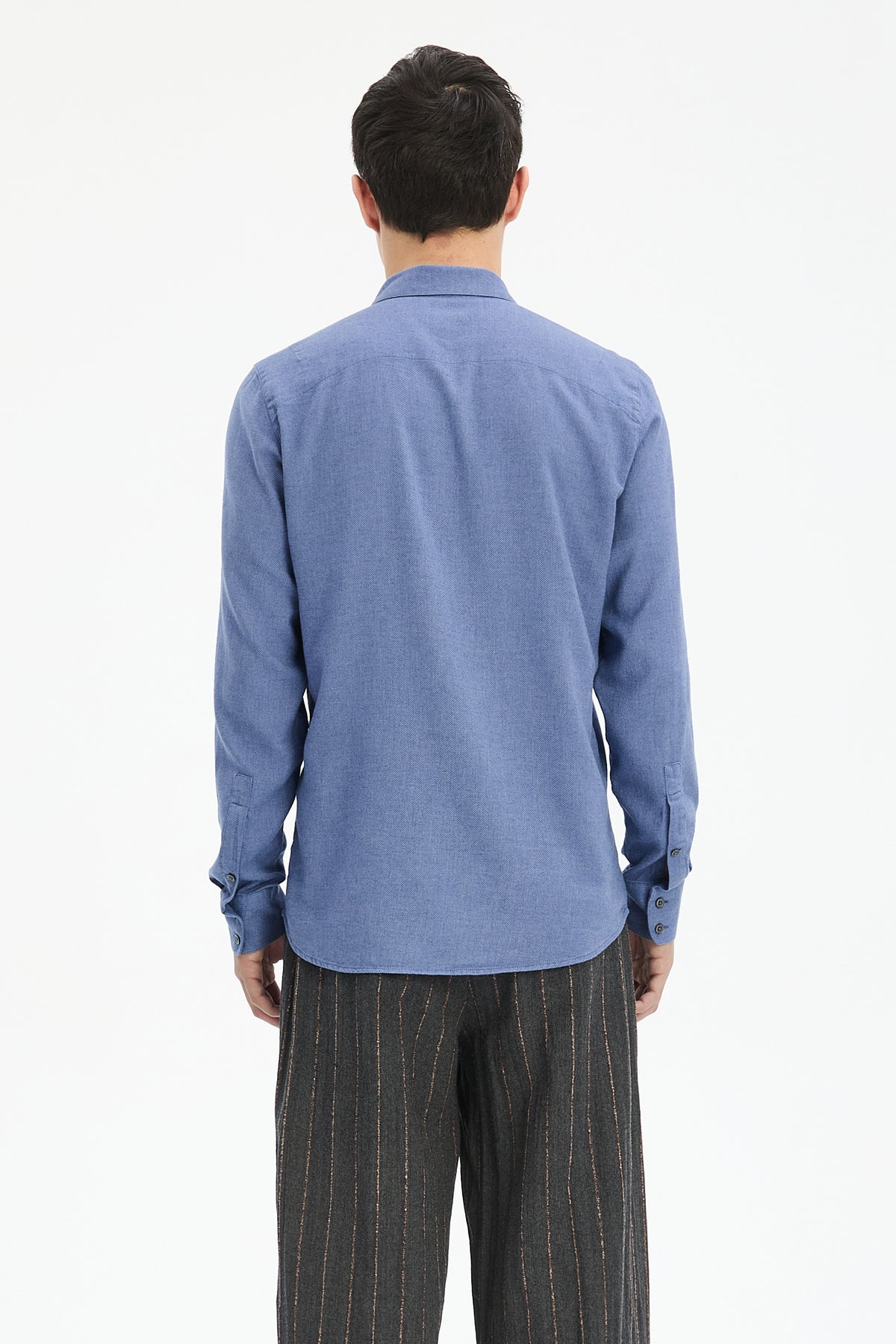 Feel Good Shirt in Steel Blue Organic Cotton and Tencel
