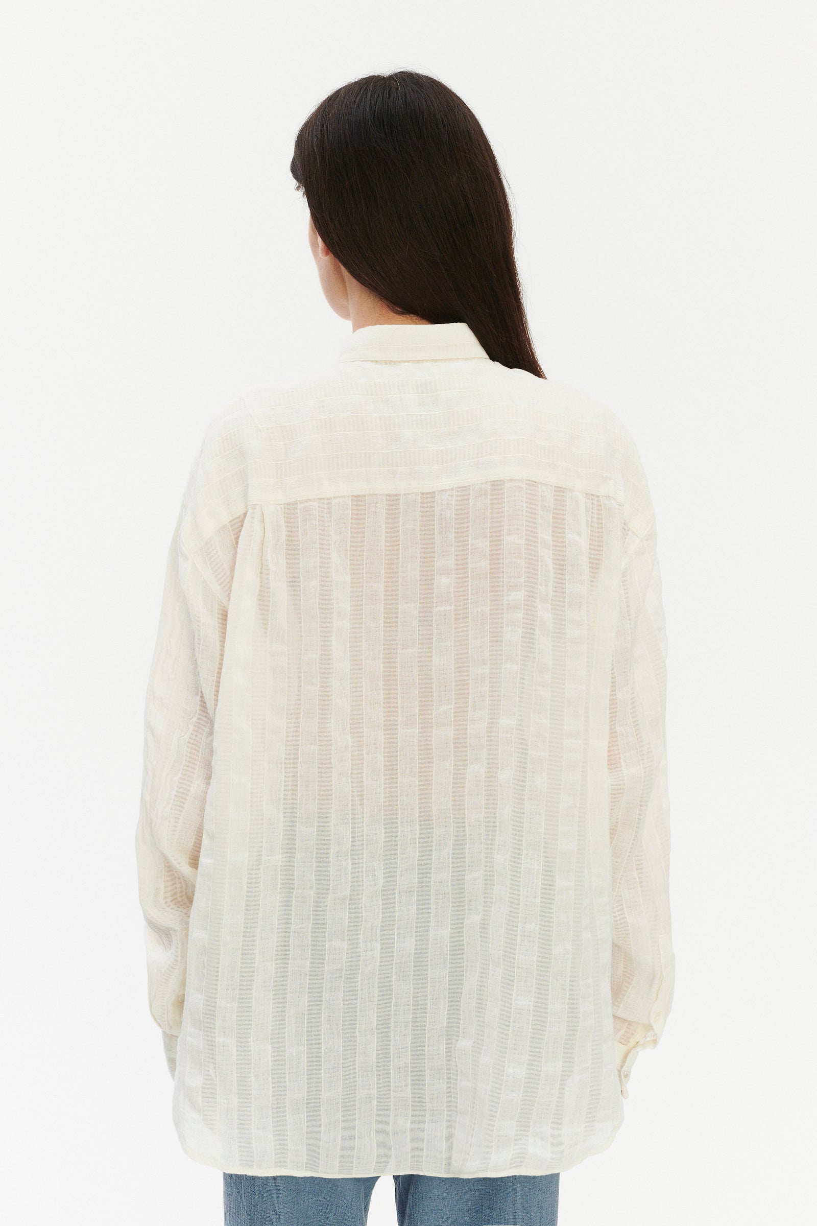 Borrowed Oversized Delta Shirt in a Cream White Airy Portuguese Cotton and Linen