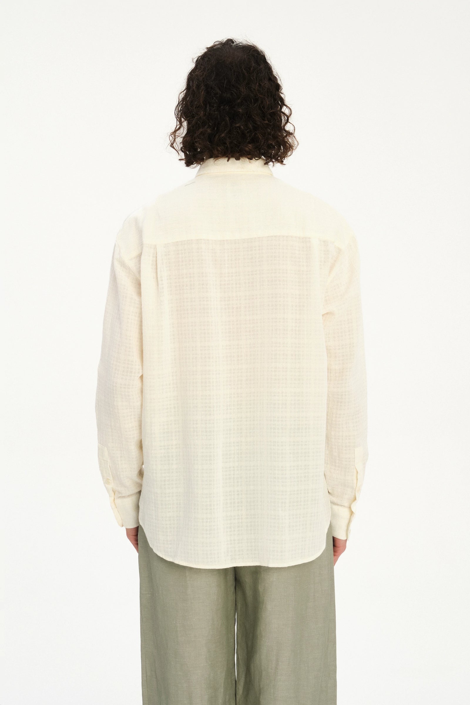 Oversized Delta Shirt in a Cream White Airy Portuguese Cotton